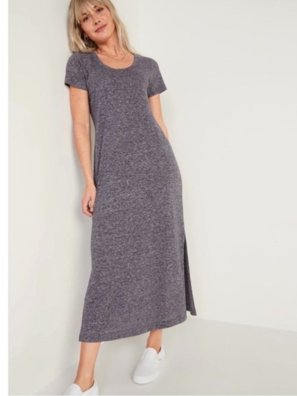 Old Navy Women's Heathered Scoop Neck Maxi Dress